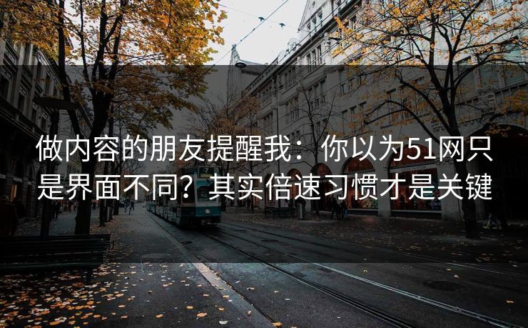 做内容的朋友提醒我：你以为51网只是界面不同？其实倍速习惯才是关键